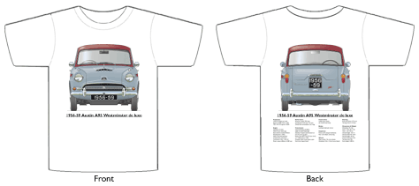 Austin A95 Westminster 1956-59 T-shirt Front & Back